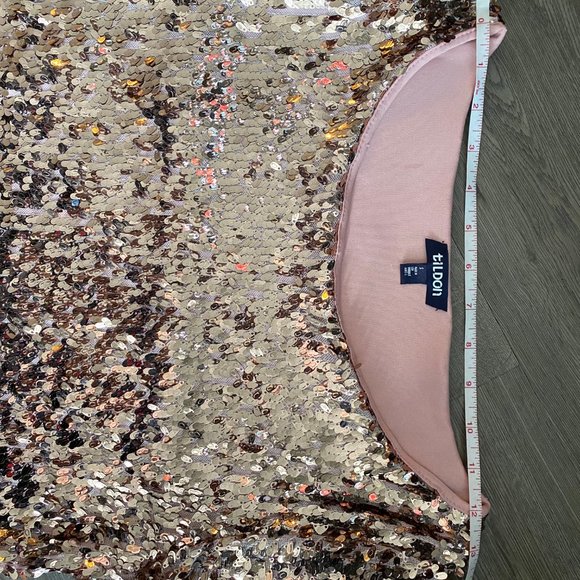 Tildon Rose Gold Sequin Wide Neck Crop Small - Picture 6 of 9